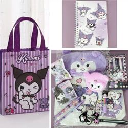 KUROMI STATIONARY BUNDLE TOTE BAG PENS NOTEBOOKS KEYCHAIN KAWAII