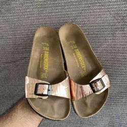 Birkenstock Mirror Rose Gold Madrid Sandals