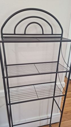 Black Metal Over-the-Toilet Bathroom Storage Shelf
