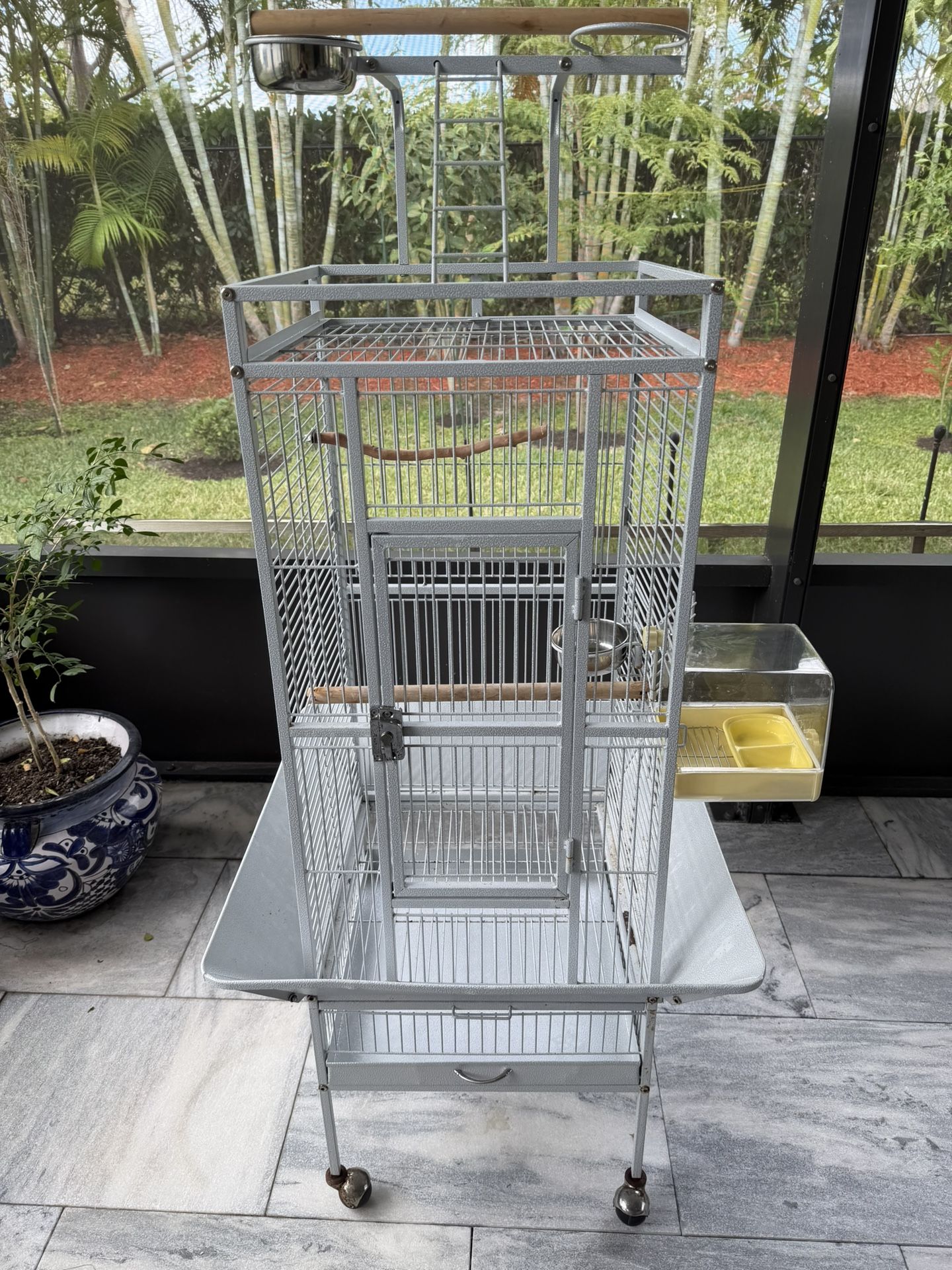 Silver Metal Bird Cage