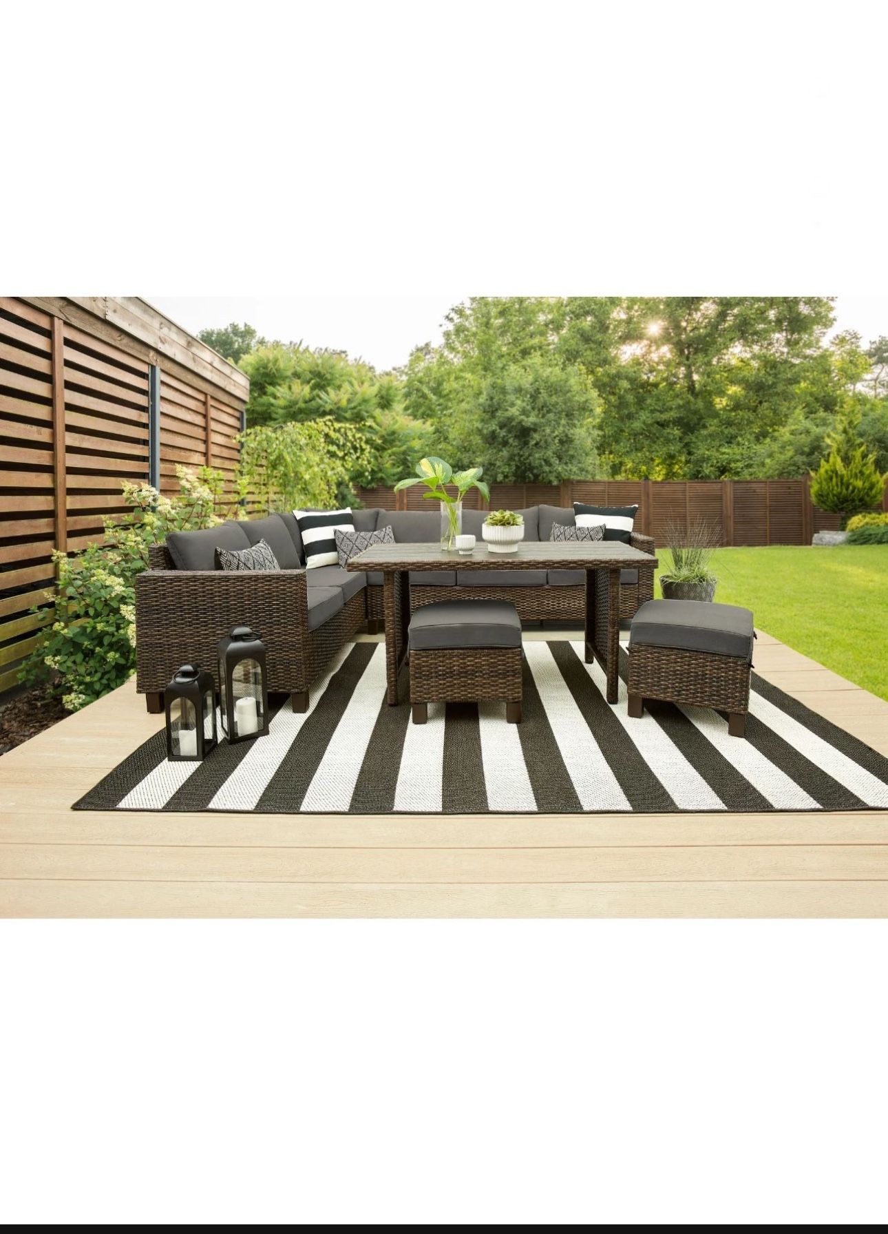 Brookbury 5-Piece Outdoor Patio Wicker Dining Sectional Set, New in Box