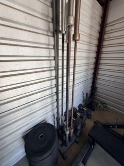 Barbells + Vertical Barbell Holder