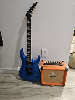 $300 obo - Jackson JS Series Dinky Arch Top JS22 DKAM - Metallic Blue with 
Orange Crush 12 Guitar Combo Amplifier