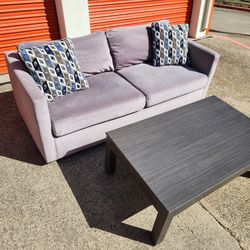Grey Couch & Table (free delivery)