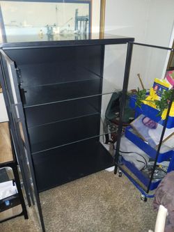 Rudsta glass door cabinet