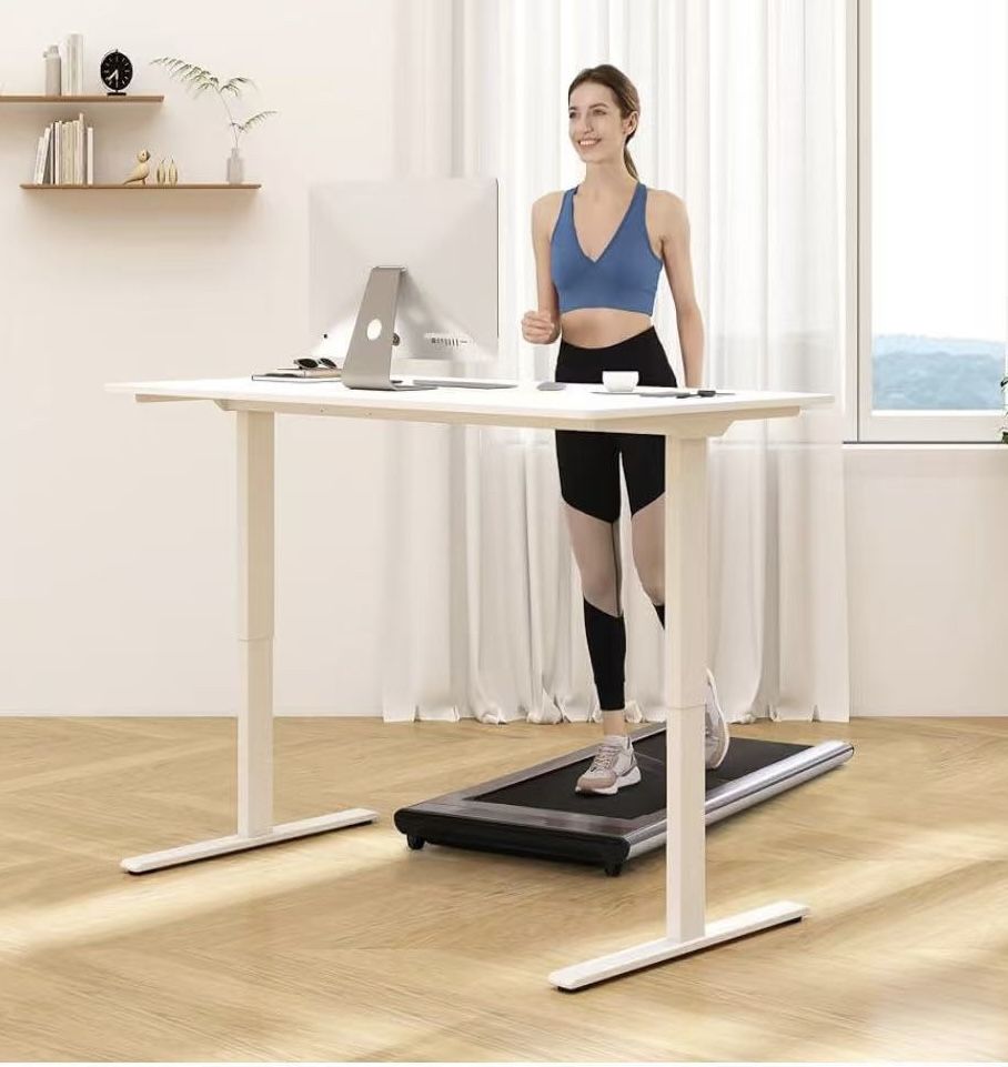 ✌️ FLEXISPOT Standing Desk 55 x 24 Inch Adjustable Height Desk Home Office Computer Workstation Sit Stand Desk, White Top + White Frame