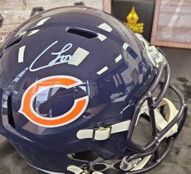 Chicago Bears Rookie Colston Loveland Auto Full Size Replica Helmet Beckett COA