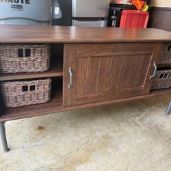 TV Stand with Baskets For Storage
