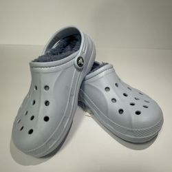 Size 1J - Kids Blue Croc Baya Lined Clog