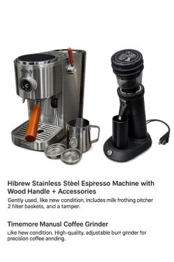 HiBREW Espresso Machine + Electric Burr Grinder Set