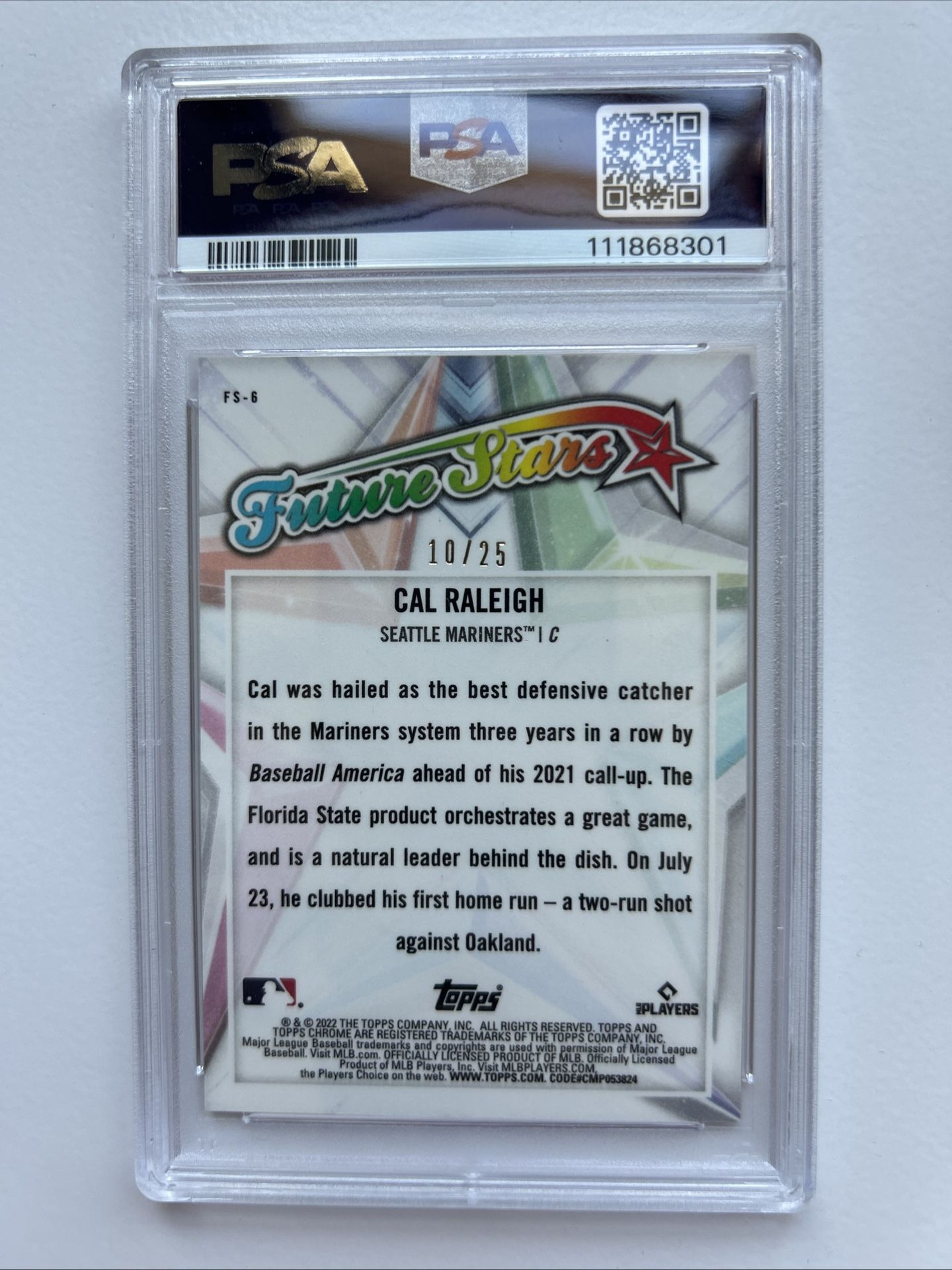 2022 Topps Chrome Logofractor Edition Cal Raleigh Orange Refractor