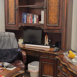 Beautiful Antique Wood Hutch 2 Pieces Good Condition