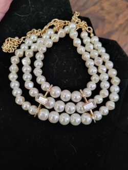 Gold Tone Pearl Necklace