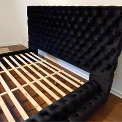 Brand New King/Queen Velvet Stair Platform Bed