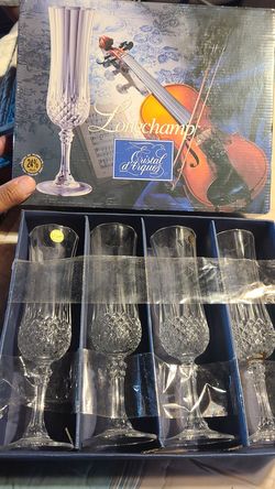 Longchamp cristal wine flutes