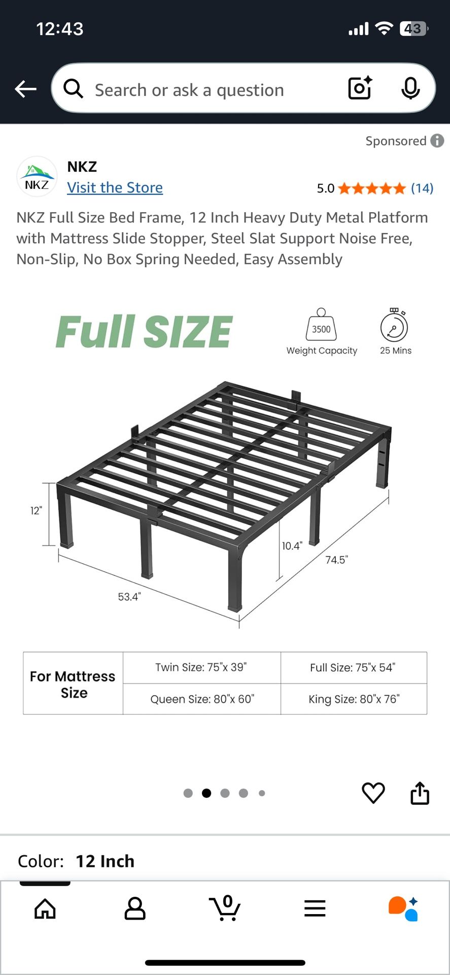 Full Sized Bed Frame Metal
