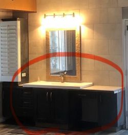 Bathroom sink and cabinets