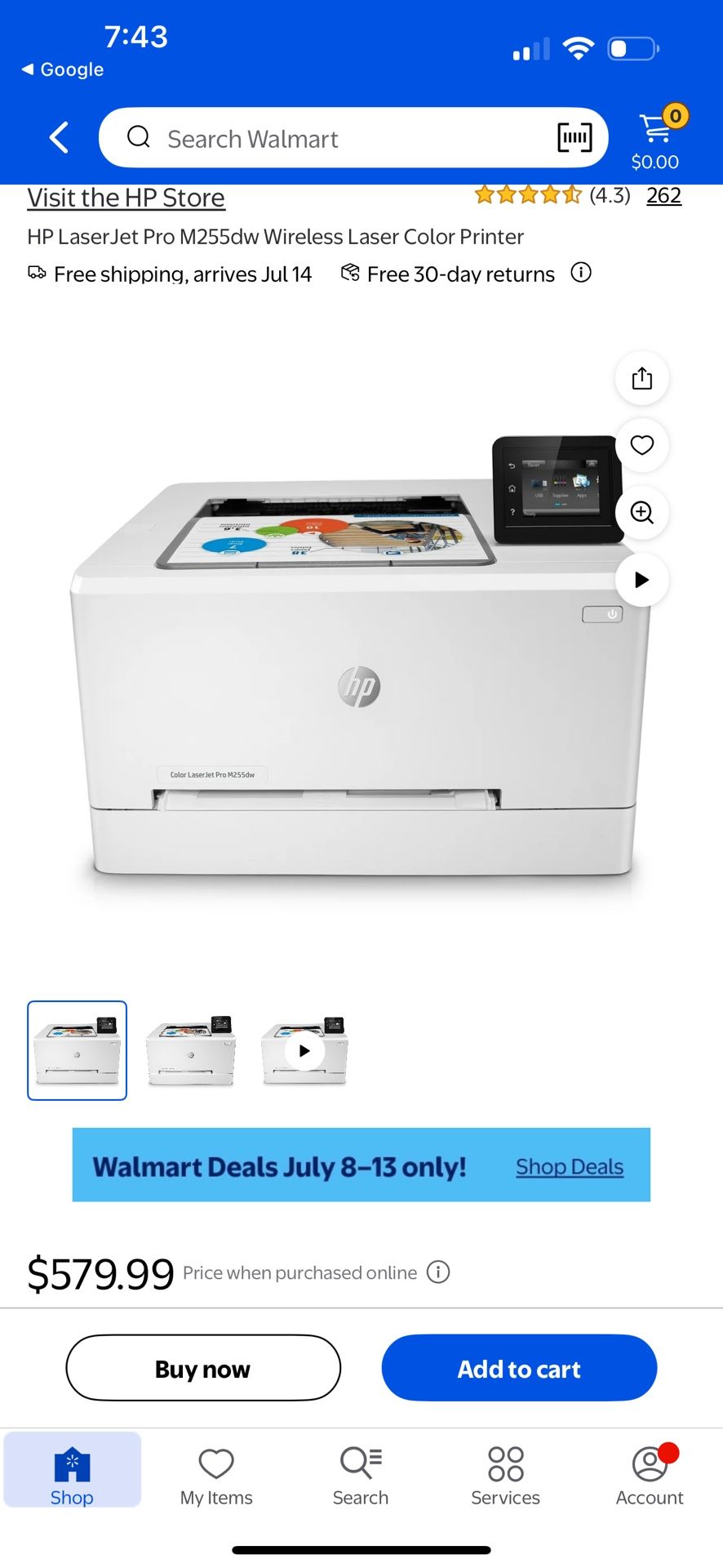 Color LaserJet Pro M255dw printer