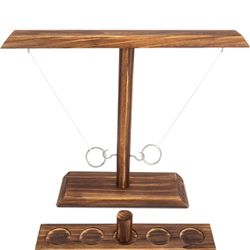NEW IN BOX Ring Toss Games for Adults, Yard Games, Patio Decor, Outdoor Indoor Games, Wooden Hook and Ring Game for Bars, Home, Party, 15.7" X 13"