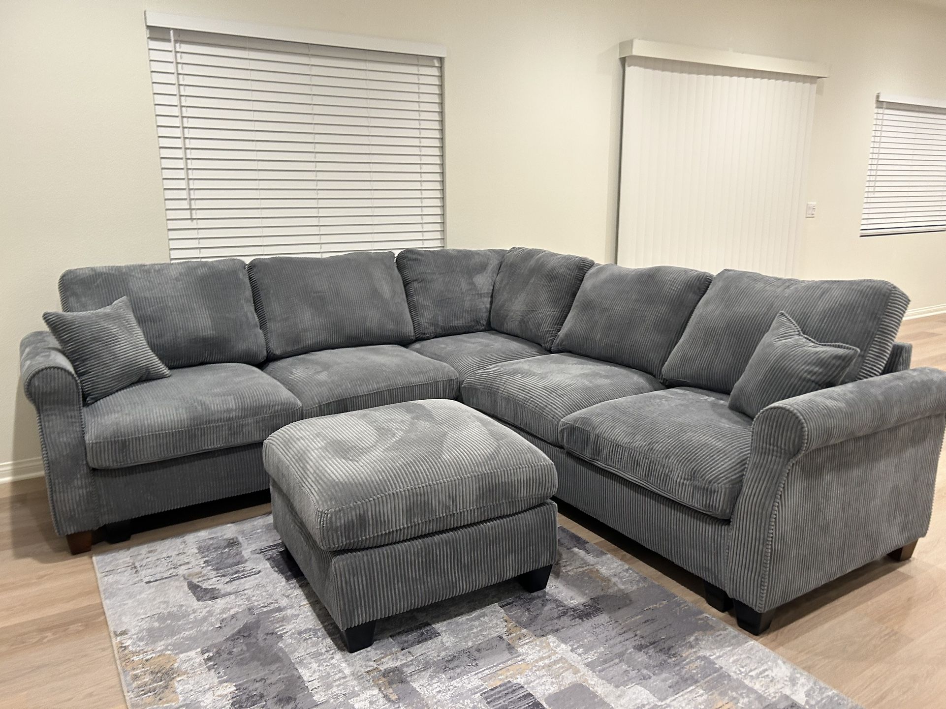 Brand New Super Plush Comfy Corduroy Sectional Set