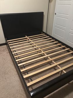 Full Size Black Upholstered Bed Frame