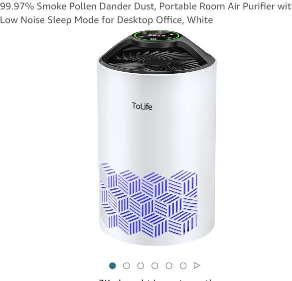 Air Purifiers for bedroom, HEPA Air Purifier for Home, Air Filters 99.97% Smoke Pollen Dander Dust, Portable Room Air Purifier with Low Noise Sleep Mo