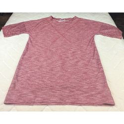 Wonderland by Orange Womens Space Dye Tunic Top Red Marl Short Sleeve Small