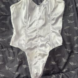 Fashion Nova White Bodysuit Corset Top