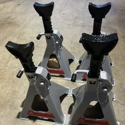New 4pcs 3Ton Jack Stands w/ 2 Safety Locks Each Stand 