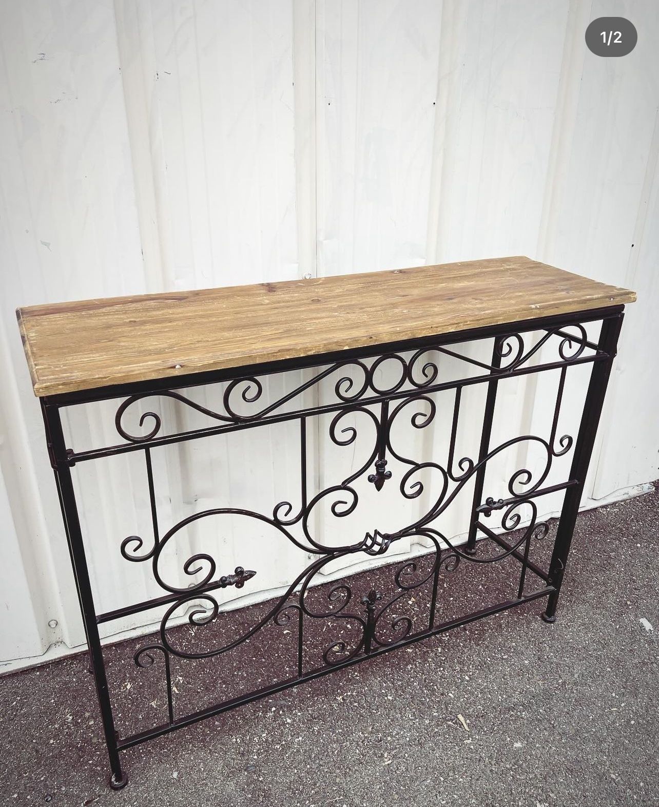 Folding Wood And Metal Table