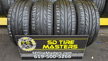 4 USED TIRES 215/50R17 LION HART LH-503  🦁  w/90% Thread All 4 Installed $260