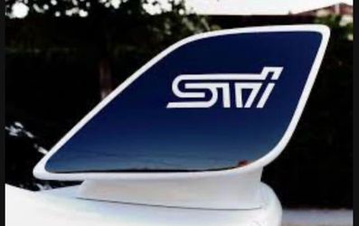 2015 - 2021 SUBARU IMPREZA STI WRX SIDE SPOILER PANEL GLOSSY BLACK/ STI CUT OUT STICKER VINYL