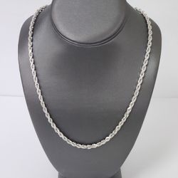 20" Rope Chain 10k White Gold 36.8g