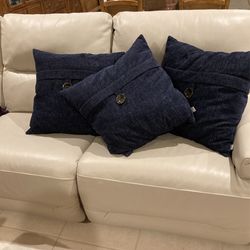 Pillows 20” X 20” Navy Blue Chanille Fabric