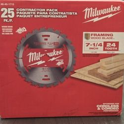 25 Pack Milwaukee 7-1/4” Framing Saw Blades - 🎯 (Brand New)