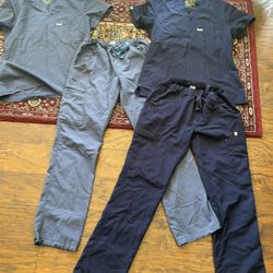 Navy And Light Blue Fig Scrub Sets
