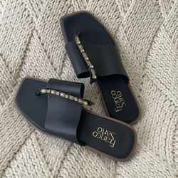 Franco Sarto MEGS Crystal Embellished Thong Sandals