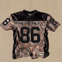 Earthletics Realtree Camo Football Jersey #86  Black Mesh Streetwear Y2K Mens Large
