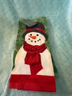 St. Nicholas Square Snowman Snowflake Kitchen Towels Set of 2