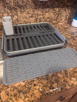 Oxo Dish Drying Rack with Drain Tray and Utensil Holder