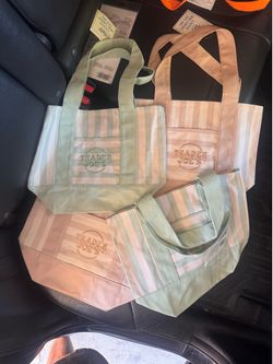 TRADER JOES STRIPE MINI TOTE BAGS BRAND NEW