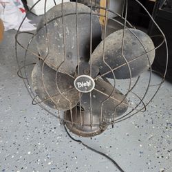 VINTAGE DIEHL OSCILLATING FAN 1950's Metal Fan Blades