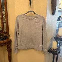 VUORI Women Halo Light Heather Gray Soft Crewneck Pullover Sweatshirt Size M/L
