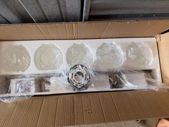 NEW 5-Light Bathroom Vanity Light Fixture – Gold & Black