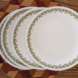 Corelle Crazy Daisy/Spring Blossom Dinner Set 4 Vintage Plates