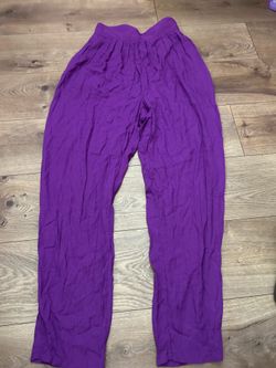 Rare VTG 80s 90s Purple 100% rayon pants with vertical pleats, hard to find runs small size 10 #pleated