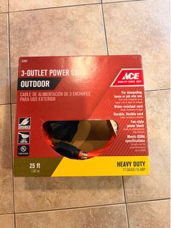 Ace 32882 Outdoor Extra Heavy Duty 3-Outlet Power Center 25 Ft. 12 Ga