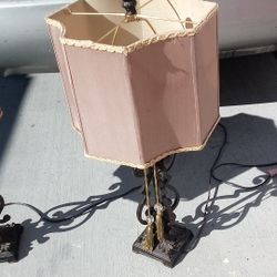 Vintage Wrought Iron Base Lamps
