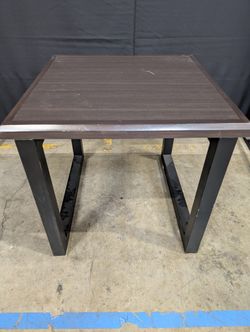 Contemporary Dark Wood Accent Side Table with V-Legs