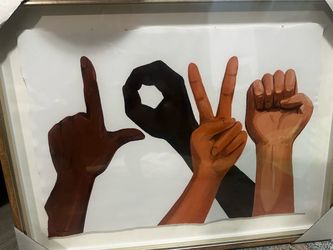 Framed LOVE Hand Signs Art Print